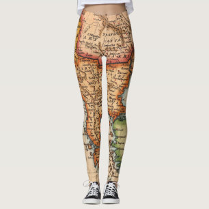 Antique Old Map Inspired (2) Leggings
