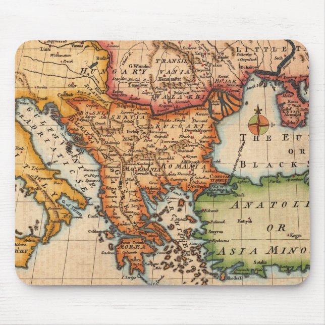 Antique Old Map Inspired (2) Mouse Pad (Front)