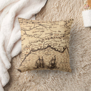Antique Old Map Inspired (3) Cushion