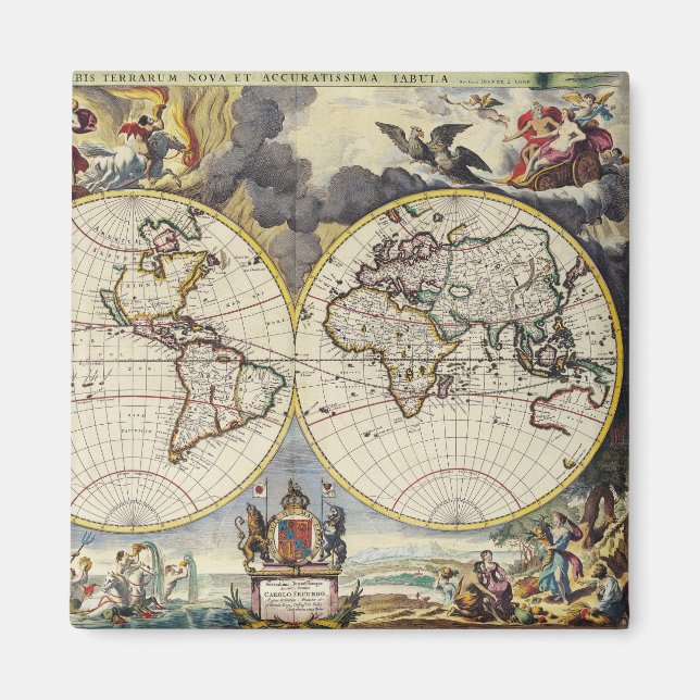 Antique Old Map Inspired (4) Magnet (Front)