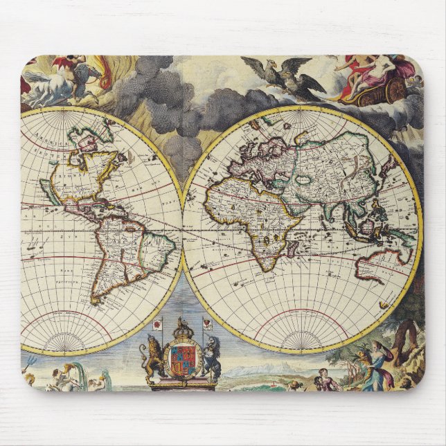 Antique Old Map Inspired (4) Mouse Pad (Front)