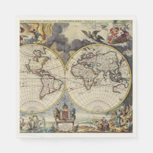 Antique Old Map Inspired (4) Napkin
