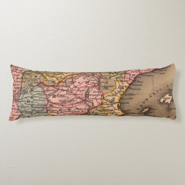 Antique Old Map Inspired (5) Body Cushion (Front)