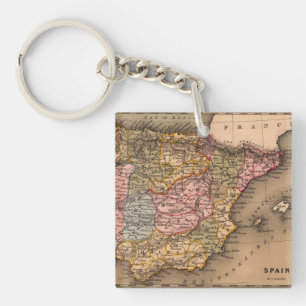 Antique Old Map Inspired (5) Key Ring