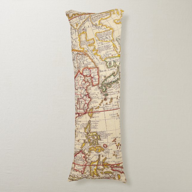 Antique Old Map Inspired (6) Body Cushion (Front Vertical)