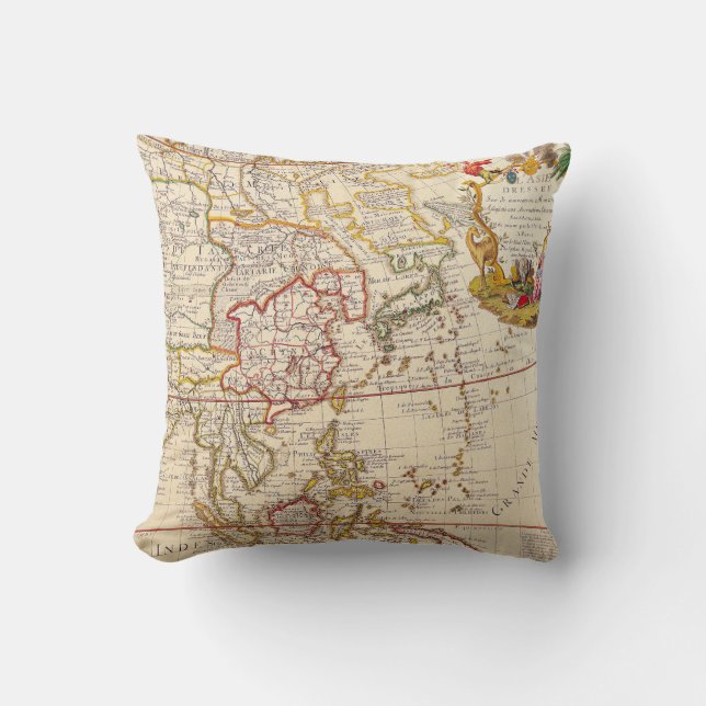 Antique Old Map Inspired (6) Cushion (Front)