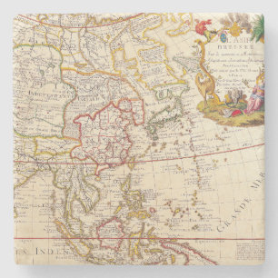 Antique Old Map Inspired (6) Stone Coaster