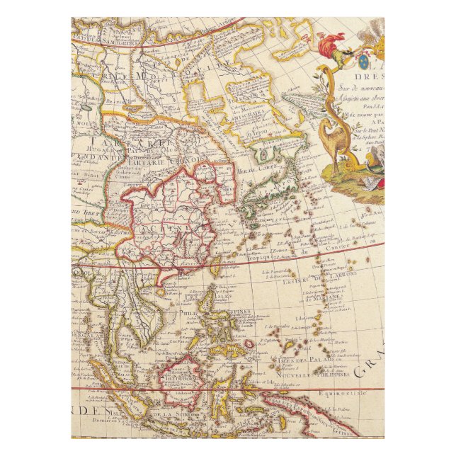 Antique Old Map Inspired (6) Tablecloth (Front)