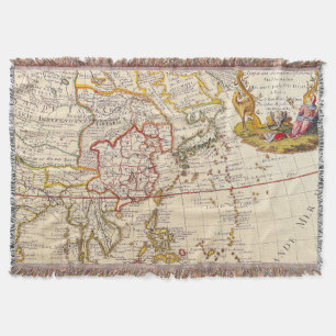 Antique Old Map Inspired (6) Throw Blanket