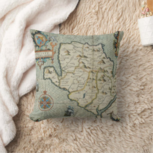 Antique Old Map Inspired (7) Cushion