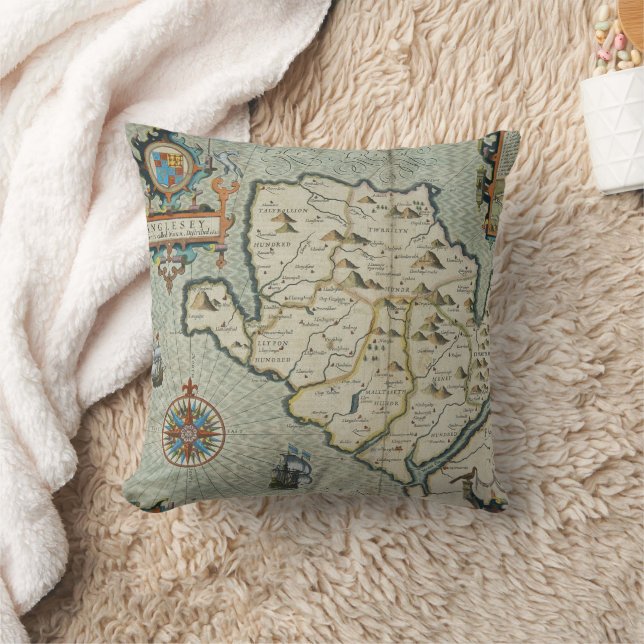 Antique Old Map Inspired (7) Cushion (Blanket)