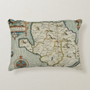 Antique Old Map Inspired (7) Decorative Cushion
