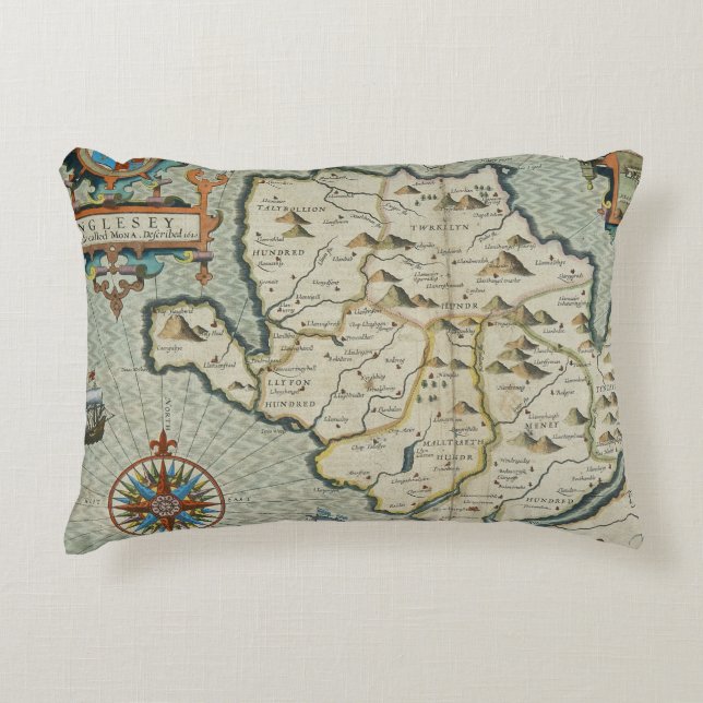 Antique Old Map Inspired (7) Decorative Cushion (Front)
