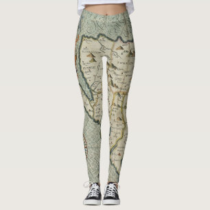 Antique Old Map Inspired (7) Leggings