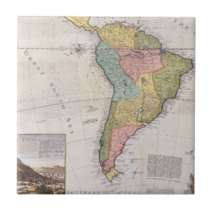 Antique Old Map Inspired (8) Ceramic Tile