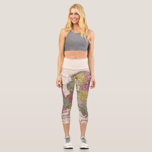 Antique Old Map Inspired (9) Capri Leggings