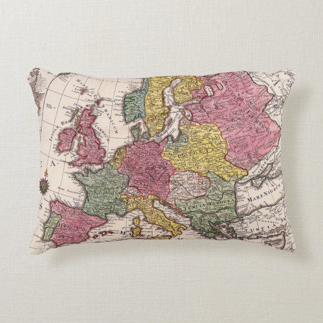 Antique Old Map Inspired (9) Decorative Cushion (Front)