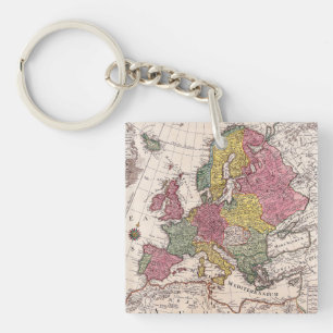 Antique Old Map Inspired (9) Key Ring