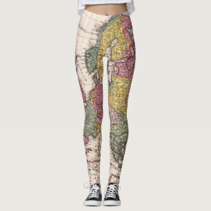 Antique Old Map Inspired (9) Leggings