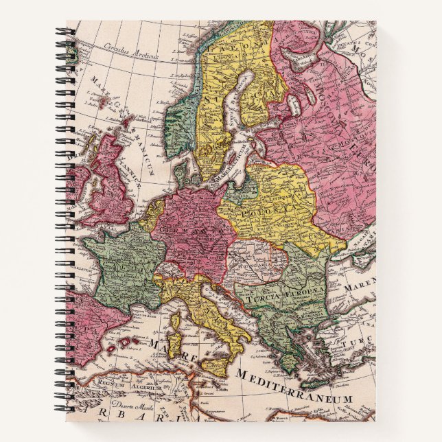 Antique Old Map Inspired (9) Notebook (Front)