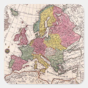 Antique Old Map Inspired (9) Square Sticker