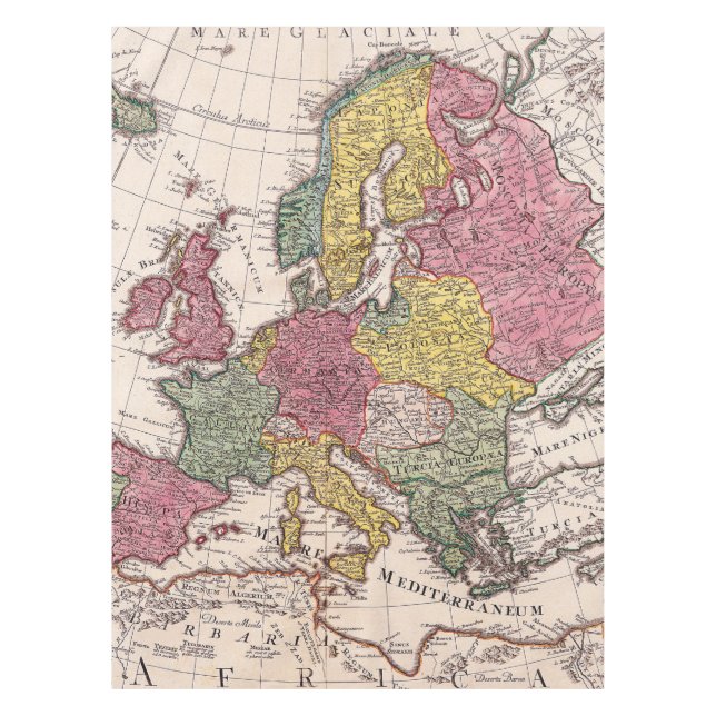 Antique Old Map Inspired (9) Tablecloth (Front)