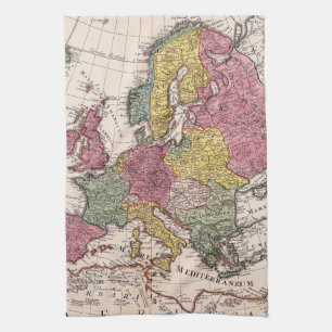 Antique Old Map Inspired (9) Tea Towel