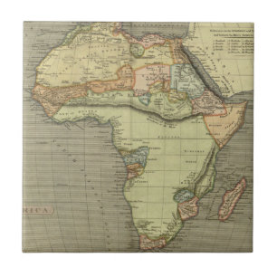 Antique Old Map Inspired Ceramic Tile