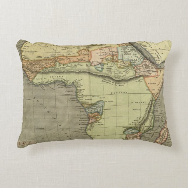 Antique Old Map Inspired Decorative Cushion (Front)