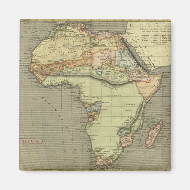 Antique Old Map Inspired Magnet (Front)