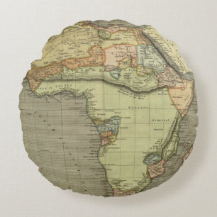 Antique Old Map Inspired Round Cushion