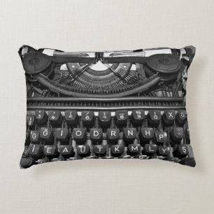 antique old typewriter used in correspondence60s r decorative cushion