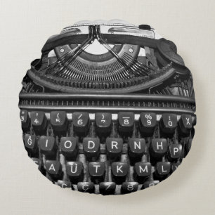 antique old typewriter used in correspondence60s r round cushion