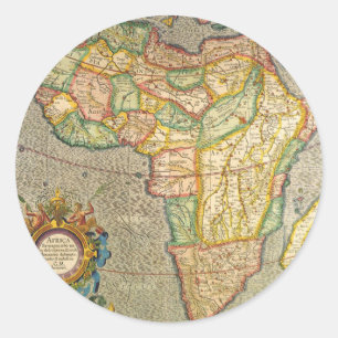 Antique Old World Gerardus Mercator Map of Africa Classic Round Sticker