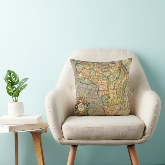 Antique Old World Gerardus Mercator Map of Africa Cushion (Chair)