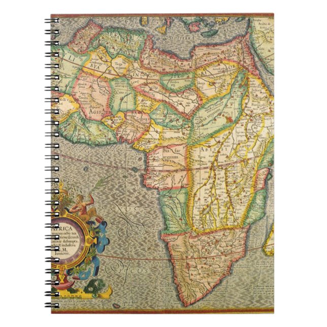Antique Old World Gerardus Mercator Map of Africa Notebook (Front)