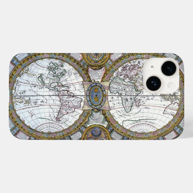 Antique Old World Map by Claude Auguste Berey Case-Mate iPhone Case (Back (Horizontal))