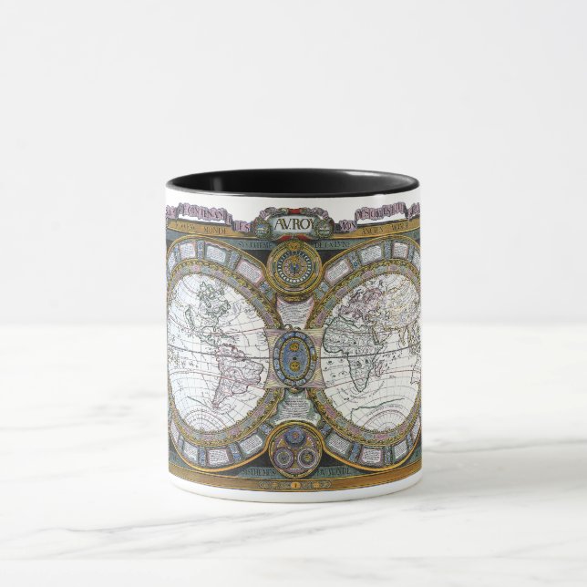Antique Old World Map by Claude Auguste Berey Mug (Center)