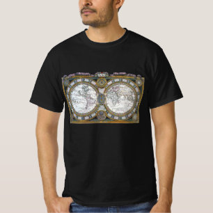 Antique Old World Map by Claude Auguste Berey T-Shirt
