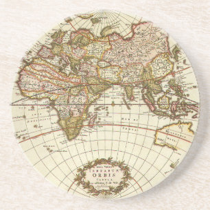 Antique Old World Map by Frederick de Wit, c. 1680 Coaster