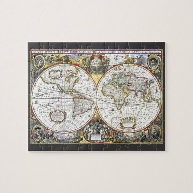 Antique Old World Map by Hendrik Hondius, 1630 Jigsaw Puzzle (Horizontal)