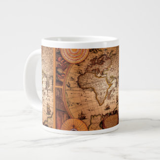 Antique Old World Map Jumbo Soup Mug