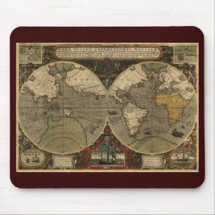 Antique Old World Map Mouse Pad
