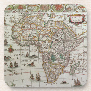 Antique Old World Map of Africa, c. 1635 Coaster