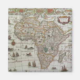 Antique Old World Map of Africa, c. 1635 Magnet