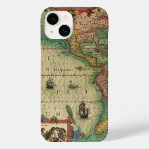 Antique Old World Map of the Americas by Hondius Case-Mate iPhone 14 Case