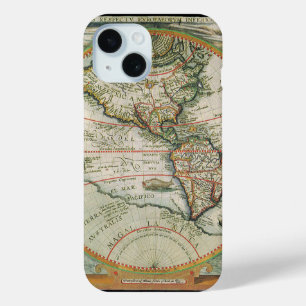 Antique Old World Map the Americas, Theodor de Bry iPhone 15 Case