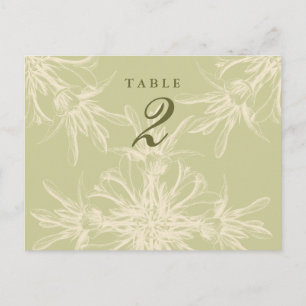 Antique Olive Floral Guest Table Cards