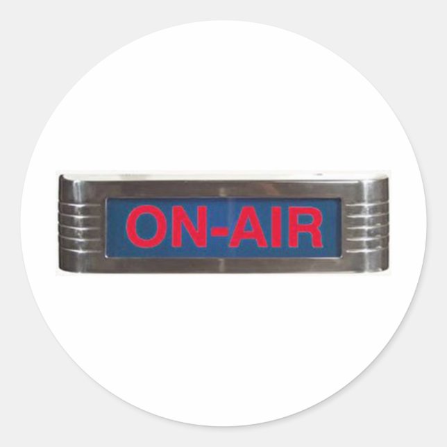 Antique On-Air Sign or On-The-Air Broadcasting Classic Round Sticker (Front)