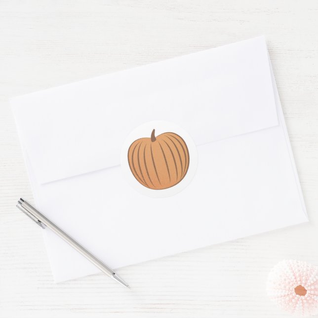 Antique Orange Pumpkin Fall Envelope Seal  (Envelope)